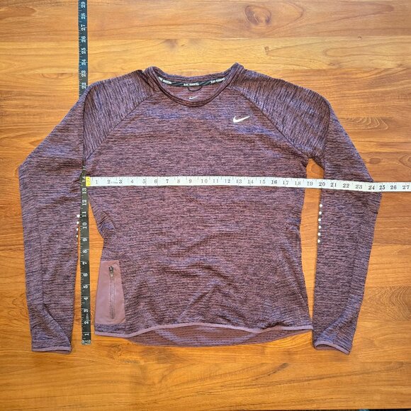 Nike Dri Fit Thermal Running Top, Purple Heather,‎ Medium - Picture 2 of 10